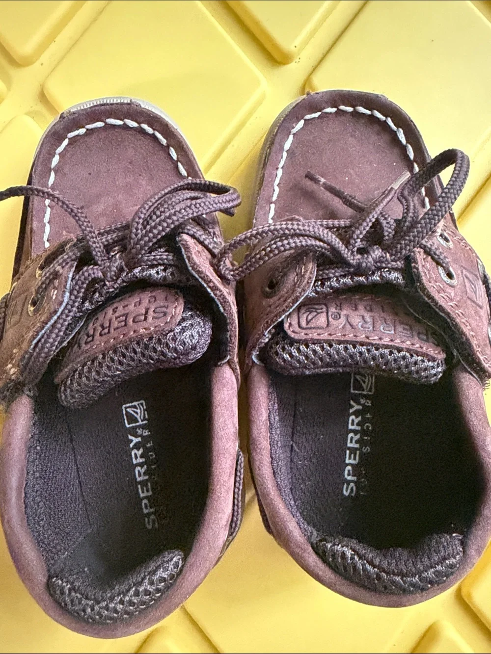 Sperry Brown Leather Kids Boat Shoes